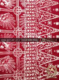 Jual Kain Batik Bahan Baju Motif Ondel Ondel Jakarta Maroon Thebatik Co Id Kain Batik
