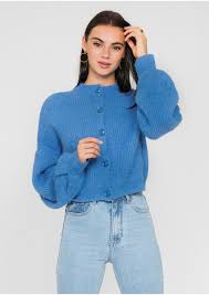 Maybe you would like to learn more about one of these? High Neck Knitted Cardigan With Buttons In Royal Blue Outfitbook