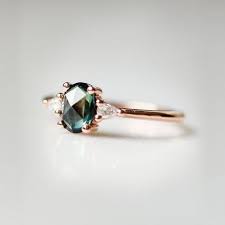 Amelia Ring Green Sapphire Engagement Ring Green Sapphire Engagement Oval Sapphire Engagement Ring