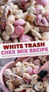 Mix Of Cereal Pretzels Peanuts And M M S All Tossed Together With Plenty Of White Chocolate Perfect No Bake Recipe M Chex Mix Chex Mix Recipes Sweet Chex Or just let my i hope this white trash ends up in your christmas tins around your house or at your next holiday party. mix of cereal pretzels peanuts and m