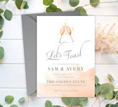 Champagne Engagement Party Invitation, Engagement Brunch, Printed  Engagement Announcement, Engagement Shower