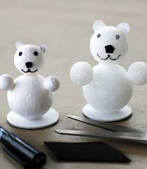 Styroporkugel Tiere Figuren Baren Styroporkugel Bastelarbeiten Styropor