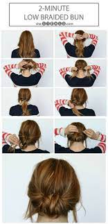 2 Minute Low Braid Bun Frisuren Frisur Hochgesteckt Geflochtene Frisuren