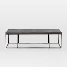 • iron base in a gunmetal finish. Limestone Iron Rectangular Coffee Table Coffee Table Wood West Elm Coffee Table Coffee Table