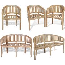 Details About Teak Wooden Outdoor Garden Patio Banana Bench Chairs With Armrests 1 2 3 Seats In 2020 Wooden Patio Chairs Chair Bench Patio Chairs