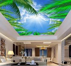 Simple false ceiling design pop ceiling design fabric ceiling ceiling art living room ceiling wallpaper dream home design house design new 3d ceiling art designs for modern interior how to install 3d ceiling art, 3d stretch ceiling designs types, and how to choose the suitable 3d ceiling. Coconut Trees Blue Sky Sunshine 3d Ceiling Wallpaper Room Design Home Improvement Ceiling Wallpaper Murals Room Ceiling Wallpaper Murals Ceiling Wallpaper3d Ceiling Wallpaper Aliexpress