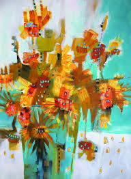 Abstract paintings and surface design by kathleen mooney artist Watermedia Artists In 2018 Artists Network Kathleen Mooney Sunflowers For Vincent Floral Art Flower Art Art Appreciation