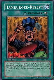 Common misspellings of the word hamburger are hamburger in portuguese. Hamburger Rezept Spell Ruler Boosterserien Yugi Einzelkarten Yu Gi Oh Mawo Cards