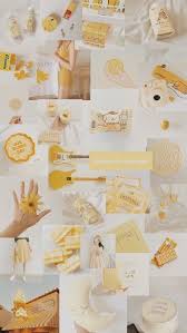 Wallpaper Aesthetic Yellow Yellowwallpaper Collage Lockscreen Background Seni Buku Kreatif Kertas Dinding