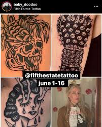 We do traditional, neotraditional, realism, black and white, lettering and specialize in portrait tattoo work. Fifth Estate Tattoo Photos Facebook