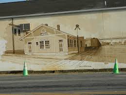 One Of Four New Murals In Elkin Nc This Photo Was Taken In The Early Stages Of The Mural Of An Image Depicting The Elkin Depot And Hu Downtown Elkin Chatham