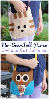 Felt Craft Patterns For An Adorable No Sew Purse Frugal Fun For Boys And Girls Felt Crafts Diy Felt Crafts Patterns Felt Crafts Kids