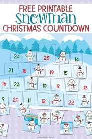 Free Printable Snowman Christmas Countdown Calendar For Kids Kids Calendar Christmas Countdown Calendar Printable Snowman