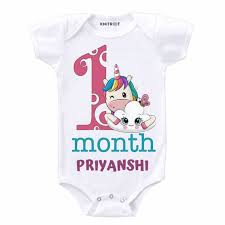 Find the perfect nine month old baby stock photos and editorial news pictures from getty images. Unicorn Design Romper For One Month Old Baby Custom Print Knitroot