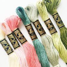 Hand embroidery floss & thread. Pink Green Dmc Embroidery Thread Floss Color Palette Inspiration In 2021 Dmc Embroidery Floss Embroidery Floss Cross Stitch Floss