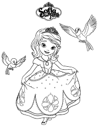 Familia princesa sofia para colorir. Sofia The First Robin And Mia Coloring Page Ucretsiz Boyama Kitaplari Boyama Sayfalari Princess Sofia