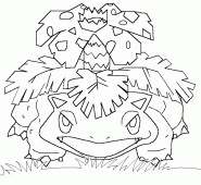 Bulbasaur, grass type, ivysaur, poison type, pokemon, venusaur. Pokedex Pokemons Coloring Pictures 1 To 18