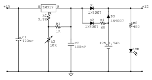 Vorrei realizzare un semplice caricabatterie tampone per una piccola batteria al piombo da 12v 1,2a che abbia oltre alla peculiarità di essere adatto alla carica in tampone (e non ciclica), abbia una segnalazione visiva a batteria completamente carica (13,8v ). Circuito Alimentatore Con Batteria Tampone Il Forum Di Electroyou