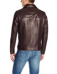 Cole Haan Men S Smooth Leather Collar Jacket Leather Jacket Men Collar Jackets Cole Haan Men