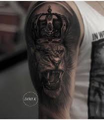 Colored crown with lion tattoo. Lion Crown Tattoo Best Tattoo Ideas Gallery