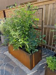 Building a metal modular planter box. Trellis Corten Trough Nice Planter Space To Grow