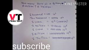 This article looks at how we started using million and billion and how the meaning of billion has changed. How Many Zeros In A Billion A Million A Trillion Youtube