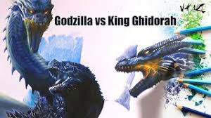 Descent of the destruction god king ghidorah in godzilla: Drawing Godzilla Vs King Ghidorah The Battle Of Giant Monsters Youtube