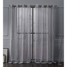 Our beautiful gray metallic sheer curtain panel set will add a little magic to any room! Nicole Miller New York Iceland Metallic Sheer Grommet Top Curtain Panel Pair Walmart Com Walmart Com