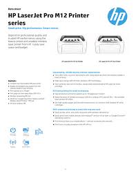 Preinstalled hp original introductory black laserjet toner cartridge (500 pages); Hp Laserjet Pro M12 Printer Series Manualzz