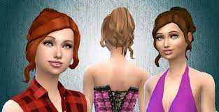 Mystufforigin Curly Ponytail Sims 4 Hairs Sims Hair Curly Ponytail Hair Styles