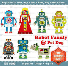 Black And White Robot Dog Robot Family And Pet Dog Clip Art Personal And Small Commercial Use Bb 0309 Dog Clip Art Drawing For Kids Robot