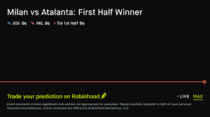 October 18, 2026: Milan vs Atalanta: First Half Winner Soccer Prediction Market