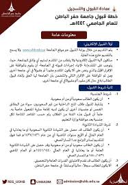 خطاب أو نموذج تحويل معتمد من عميد القبول والتسجيل في الجامعة السابقة للطالب، والذي يكون موجه لعميد القبول والتسجيل في جامعة حفر الباطن. ÙƒÙ„ÙŠØ© Ø§Ù„Ø®ÙØ¬ÙŠ Ù„Ù„Ø¨Ù†ÙŠÙ† ØªØ¹Ù„Ù† Ø¨Ø¯Ø§ÙŠØ© Ø§Ù„ØªØ³Ø¬ÙŠÙ„ Ù„Ù„Ø¹Ø§Ù… Ø§Ù„Ø¬Ø§Ù…Ø¹ÙŠ Ù¡Ù¤Ù¤Ù¢ ØµØ­ÙŠÙØ© Ø£Ø¨Ø¹Ø§Ø¯ Ø§Ù„Ø¥Ø®Ø¨Ø§Ø±ÙŠØ©
