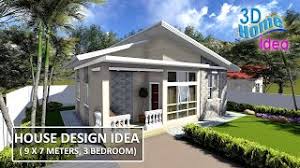 A bath vanity,shower enclosure,toilet and cabinet can easily fit in 63sqft bathroom with dual door. House Design 9 X 7 Meters 3 Bedroom Youtube