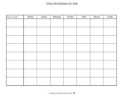 Image Result For Blank Table Chore Chart Template Free