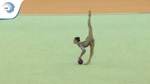 Ashram came top in the first discipline of the contest with her hoop routine, receiving 27.550, finished joint first in the ball routine with a score of 28.300 and scored 28.650 in the clubs rotation. Linoy Ashram Isr 2018 Rhythmic Europeans All Around Final Ball Youtube