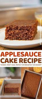 Old Fashioned Applesauce Cake Is A Moist Tender Spice Cake With Applesauce And A Hint Of Cocoa Dessert Brea Applesauce Cake Recipe Applesauce Cake Desserts