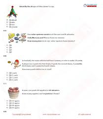 Class 2 Imo Worksheet 01 Math Olympiad Questions Math Olympiad Question Paper