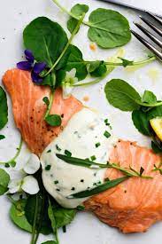 Wild King Salmon With Savory Whipped Cream Recipe Wild King Salmon Salmon Recipes Recipes