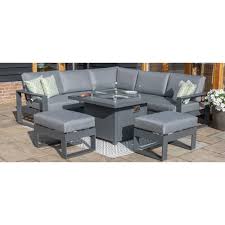 Are you looking for ways to create a different look or atmosphere in your dining room? Maze Amalfi Small Corner Dining Set With Firepit Table Footstools Grey