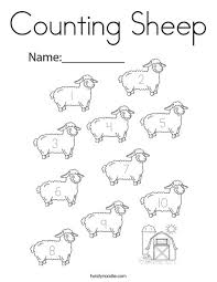 Glue the page to a thin piece of cardboard, such as a recycled cereal box or a file folder. Counting Sheep Coloring Page Twisty Noodle