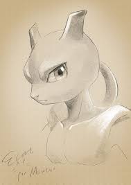 Pencil Brush Practicing Of Mewtwo Pokemon Mewtwo Mew And Mewtwo Pokemon Sketch