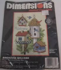 Details About Dimensions Birdhouse Welcome Counted Cross Stitch Kit Garden Birds