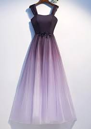 A Line Ombre Purple Beading Prom Dresses With Lace Up Long Dance Dresses In 2020 Ombre Prom Dresses A Line Prom Dresses Formal Dresses Long