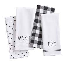 Farmhouse Living Sentiments Kitchen Towels Set Of 4 Elrene Home Fashions White Farmhouse Kitchens Kitchen Towel Set