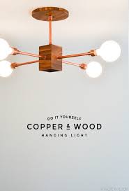Diy Copper And Wood Hanging Light Fixture Vintage Revivals