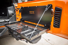 Springtail Mpac Jeep Rear Door Folding Tray Jeep Wrangler Accessories Jeep Gear Jeep Jku