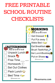 Free Printable School Routine Checklists Printables