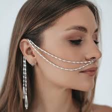 Nose Cuff Chain, Nose to Ear Chain, No Piercing, Fake Nose Ring, Body  Jewelry, Festival Jewelry, Costume Jewelry, Burning Man, Face Chain