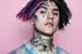 Lil Peep Half Black Half Pink Hair